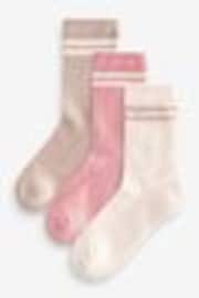 Neutral Regular Length Cotton Rich Cushioned Sole Ankle Socks 3 Pack - Image 1 of 1