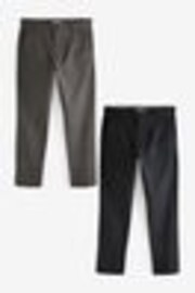 Noir/Gris foncé - Slim Fit (Slim Fit) - Pantalon chino 2 Lot - Image 1 de 1