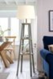 Grey Malvern Shelved Wood Floor Lamp - Image 1 of 1