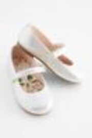 Silver Wide Fit (G) Mary Jane Touch Fastening Occasion Shoes - Image 1 of 1