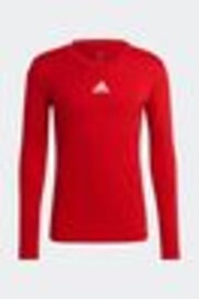 adidas Red Teamwear Base Layer Long Sleeve Top - Image 1 of 1