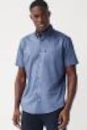Cornflower Blue Regular Fit Short Sleeve Easy Iron Button Down Oxford Shirt - Image 1 of 1