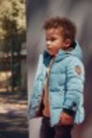 Mineral Blue Borg Teddy Lined Padded Coat (3mths-7yrs) - Image 1 of 1