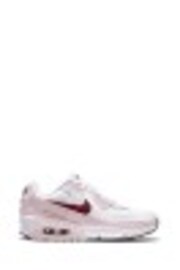 Nike White/Pink/Dark Pink Air Max 90 Youth Trainers - Image 1 of 1