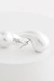 Brushed Silver Tone Teardrop Statement Stud Earrings - Image 1 of 1