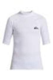 Quiksilver White Boys Youth Short Sleeve UPF50 Rash Vest - Image 1 of 1