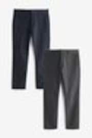 Azul marino/gris antracita - Corte slim - Pack de 2 pantalones chinos elásticos - Imagen 1 de 1
