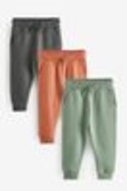 Grey/Rust/Green Soft Touch Joggers 3 Pack (3mths-7yrs) - Image 1 of 1