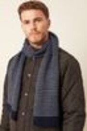 Navy Blue Textured Knitted Scarf - Image 1 of 1