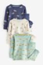 Green/Blue Transport 3 Pack Snuggle Pyjamas (9mths-10yrs) - Image 1 of 1