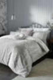 Laura Ashley Steel 100% Cotton Sateen Josette Duvet Cover and Pillowcase Set - Image 1 of 1