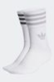 adidas Originals Grey/White Mid Cut Glitter Crew Socks 2 Pack - Image 1 of 1