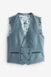 Light Blue Slim Fit Trimmed Suit Waistcoat - Image 1 of 1