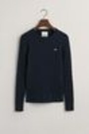 GANT Navy Blue Stretch Cotton Cable Knit Jumper - Image 1 of 1