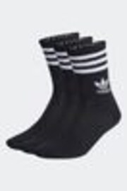 adidas Originals Black Mid Cut Crew Socks 3 Pack - Image 1 of 1