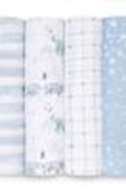 aden + anais Blue Kids Large Cotton Muslin Blankets 4 Pack - Image 1 of 1