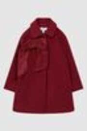 Reiss Red Valerie 4-9 yrs Wool Blend Bow Coat - Image 1 of 1