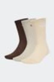 بني - adidas Originals Trefoil Crew Socks 6 Pack - صورة 1 من 1
