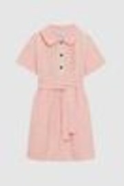 Reiss Pink Wren 4-9 yrs Collared Belted Short Sleeve Dress - Image 1 of 1