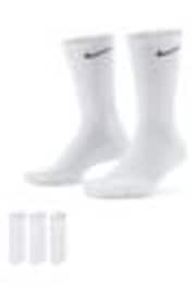 Nike White Crew Everyday Cushioned Crew Socks 3 Pack - Image 1 of 1