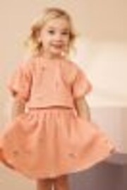 Peach Pink 100% Cotton Top & Skirt Set (3mths-7yrs) - Image 1 of 1
