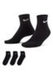 Nike Black Ankle Everyday Cushioned Crew Socks 3 Pack - Image 1 of 1
