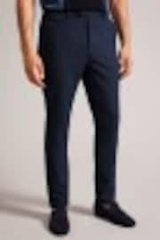 Ted Baker Blue Ziyech Slim Fit Houndstooth Chino Trousers - Image 1 of 1