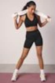 Black Next Active Sports Tummy Control Dry Tech High Waisted Sculpting Shorts - Image 1 of 1