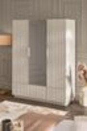 White Kendal Oak Effect Triple, 2 Drawers Wardrobe - Image 1 of 1