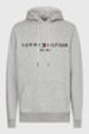 Tommy Hilfiger Grey Tommy Hilfiger Green Logo Hoodie - Image 1 of 1