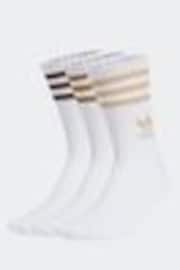 adidas Originals White Off Mid Cut Crew Socks 3 Pack - Image 1 of 1