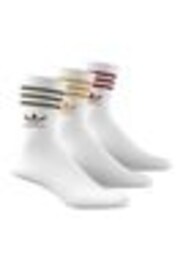 adidas Originals Cream White Mid Cut Crew Socks 3 Pack - Image 1 of 1