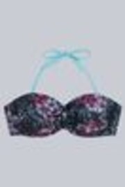Animal Blue Docks Printed Tie Front Womens Bikini Top - Image 1 of 1