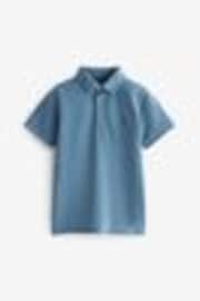 Blue Mid Short Sleeve Polo Shirt (3-16yrs) - Image 1 of 1