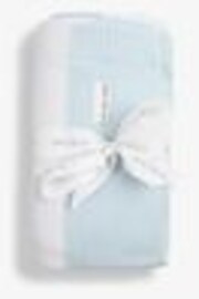The Little Tailor Blue Large Supersoft Textured Knitted 100% Cotton Blanket - Image 1 of 1