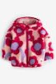 Red Hooded Floral Print Zip Fleece Jacket (3mths-7yrs) - Image 1 of 1