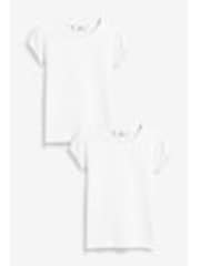 White Puff Sleeve 100% Cotton T-Shirts 2 Pack (3-16yrs) - Image 1 of 1
