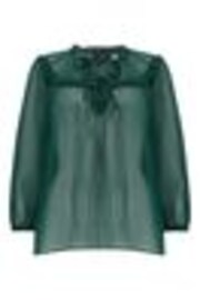 Pour Moi Green Sian Chiffon 3/4 Sleeve Blouse - Image 1 of 1