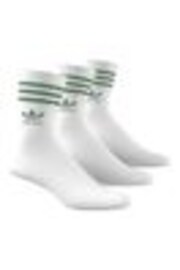 adidas Originals Dove White Mid Cut Crew Socks 3 Pack - Image 1 of 1