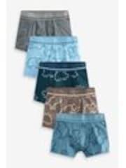 Linear Dino Print Trunks 5 Pack (1.5-16yrs) - Image 1 of 1