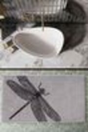 Ted Baker Black/White 100% Cotton Dragonfly Bath Mat - Image 1 of 1