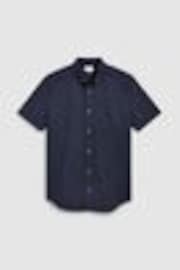 Navy Blue Regular Fit Short Sleeve Oxford Shirt - Image 1 of 1