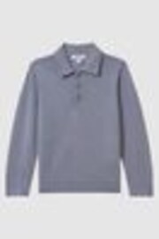 Reiss Porcelain Blue Trafford Junior Merino Wool Polo Shirt - Image 1 of 1