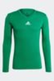 adidas Green Teamwear Base Layer Long Sleeve Top - Image 1 of 1