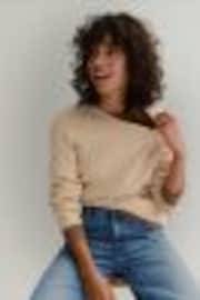 GANT Dark Cream Stretch Cotton Cable Knit Jumper - Image 1 of 1