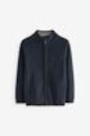 Navy 100% Cotton Zip Through Knitted Cardigan (3-16yrs) - Image 1 of 1