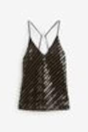 Black and Gold V-Neck Sequin Cami Top - Image 1 of 1