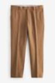 Marron rouille - Pantalons de costume coupe en lin Blend - Image 1 de 1