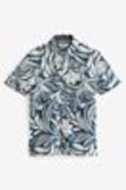 Navy/White Printed Floral Short Sleeve Oxford Shirt - Image 1 of 1
