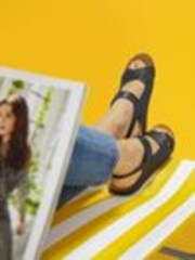 Pavers Black Ladies Touch Fasten Sandals - Image 1 of 1